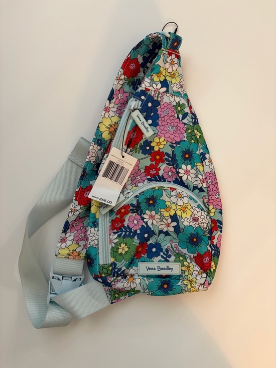Vera Bradley Handbags - NWT Vera Bradley Light Blue Multi Floral Crossbody Sling Bag